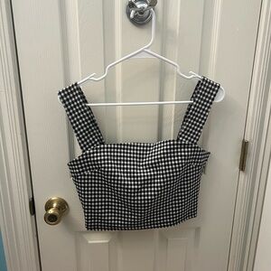 NWT Pants Store black and white gingham cropped tank top